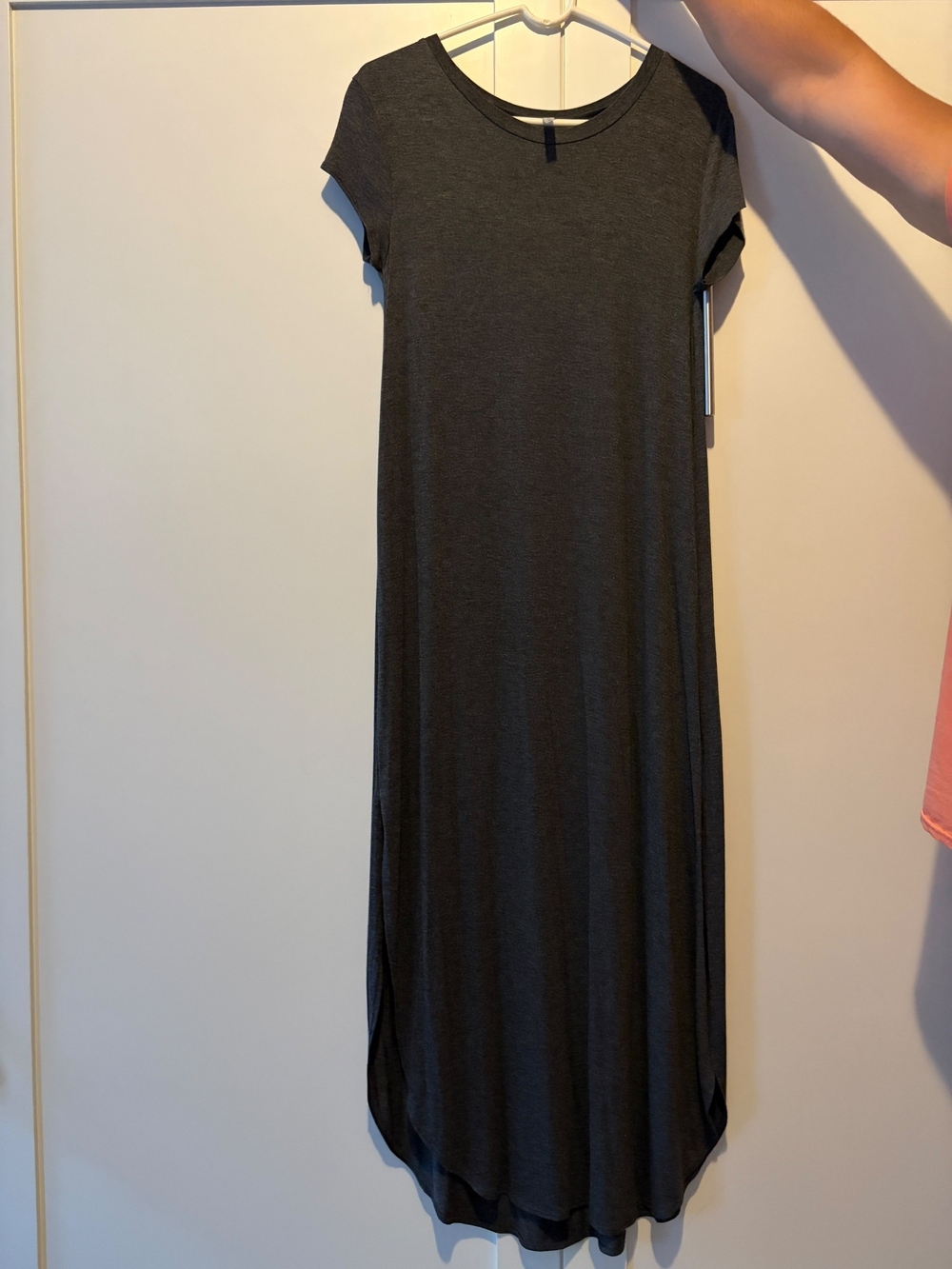 Charcoal Short-Sleeve Maxi Dress